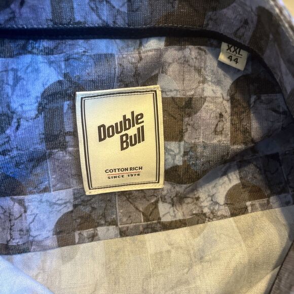 DOUBLE BULL Men’s Long Sleeve Shirt Psychedelic Purple Button Front Size 2XL - Picture 9 of 9